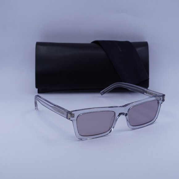 Saint Laurent SL461 BETTY 013 Rectangle Sunglasses - Grey/Violet - Picture 8 of 12
